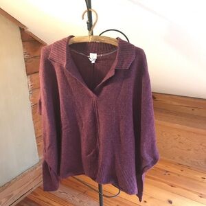 A New Day Maroon Knit Poncho Sweater, EUC, OS